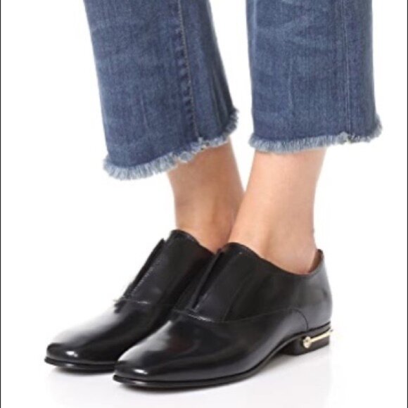 TORY BURCH~Ryder Loafer~SOFT BOXCALF BLACK LEATHER WOMENS SHOES SIZE 7 - Picture 2 of 7